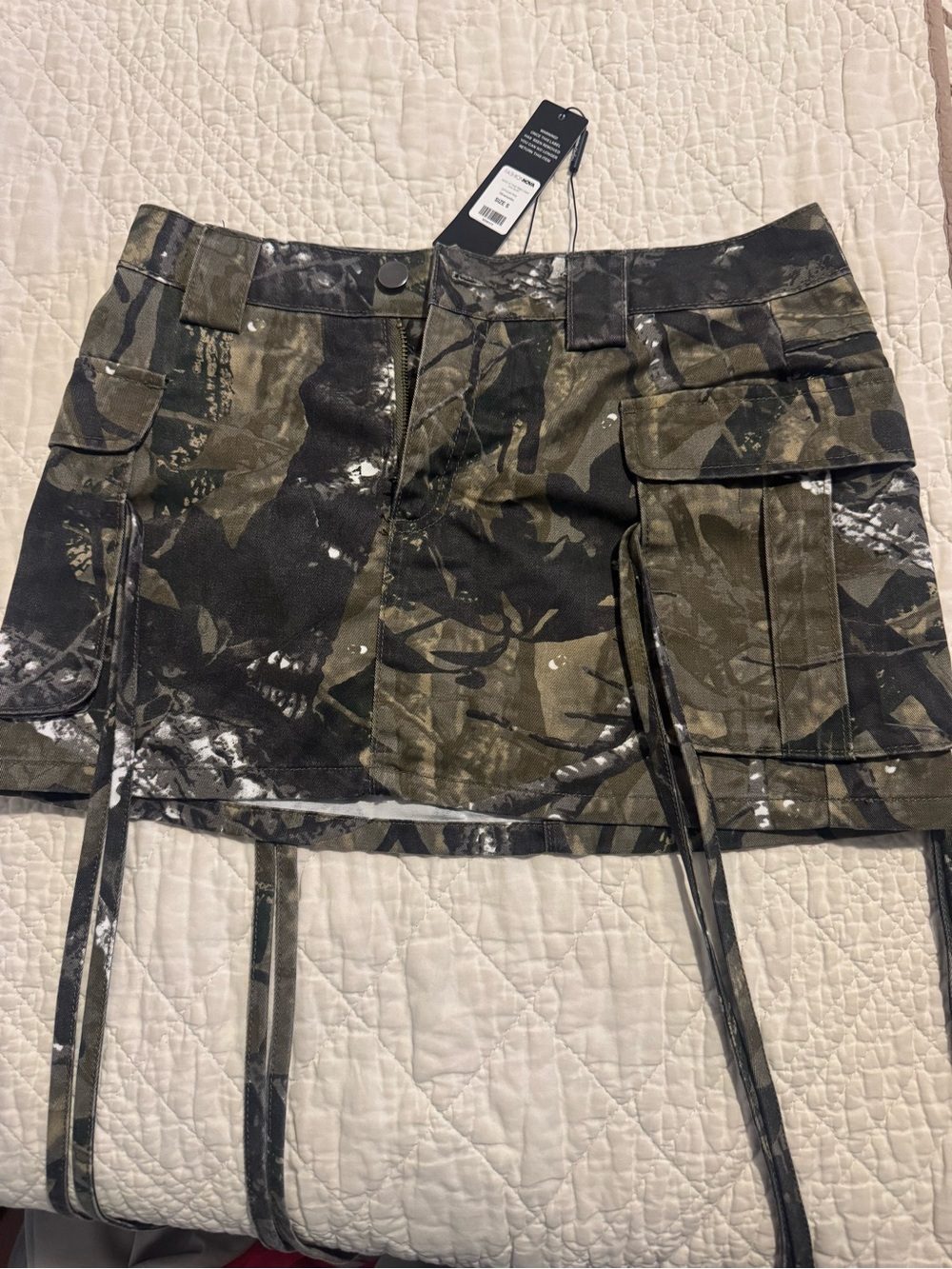 Fashion Nova Olive Green Camo Mini Skirt
